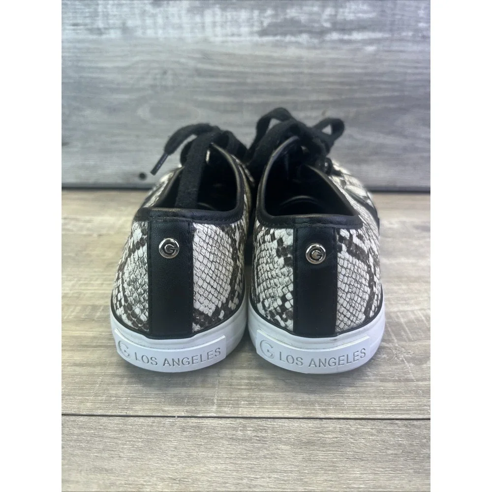 Guess Shoes GBG Los Angeles Black White Snakeskin Print Size 8.5 Snake